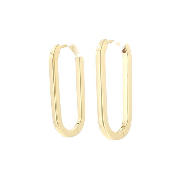 Modern Lines. Sleek Confidence.-Capizzi Pianura Medio Earrings in 18k Yellow Gold Plate Image 2 Bryan Jewelry Prattville, AL