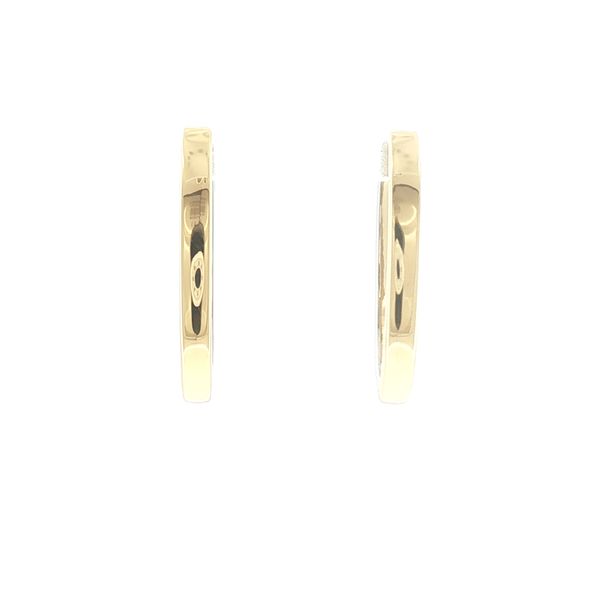 Slim Two-Tone Style with Modern Elegance.-Ellisse Pianura Piccolo Earrings in two-tone sterling silver Image 3 Bryan Jewelry Prattville, AL