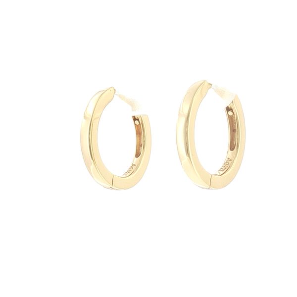 Modern Gold Hoops with Clean Sculptural Style.-Ellera Pianura Medio Earrings Image 2 Bryan Jewelry Prattville, AL
