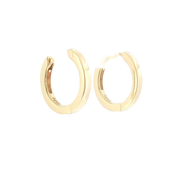 Modern Gold Hoops with Clean Sculptural Style.-Ellera Pianura Medio Earrings Bryan Jewelry Prattville, AL