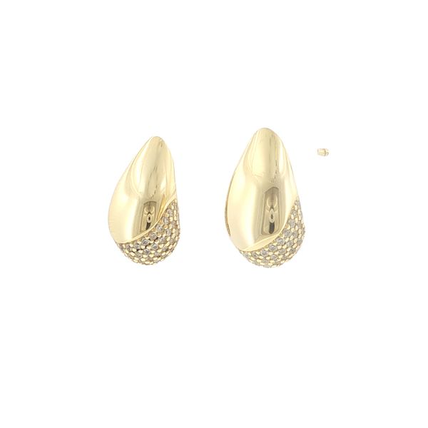 Golden Elegance with a Sparkling Edge.-Goccia Earrings Image 3 Bryan Jewelry Prattville, AL