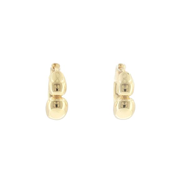 Petite Golden Hoops with Soft Sculpted Style.-Goccia Creolo Piccolo Pianura Earrings Image 3 Bryan Jewelry Prattville, AL