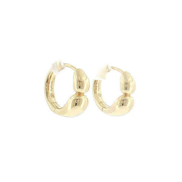 Petite Golden Hoops with Soft Sculpted Style.-Goccia Creolo Piccolo Pianura Earrings Bryan Jewelry Prattville, AL
