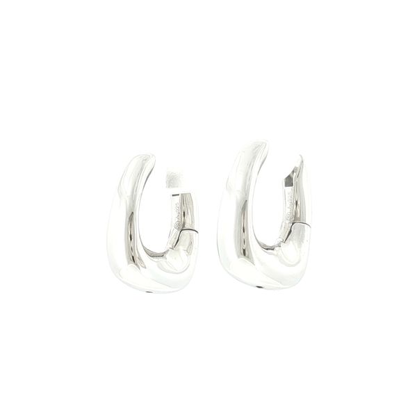 Petite Sculpted Hoops with Modern Shine.-Borsa Pianura Piccoli Earrings Image 2 Bryan Jewelry Prattville, AL