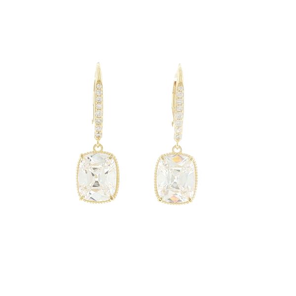 Elegant Radiance: Elongated Cushion CZ Drop Earrings in Gold-Plated Sterling Silver Bryan Jewelry Prattville, AL