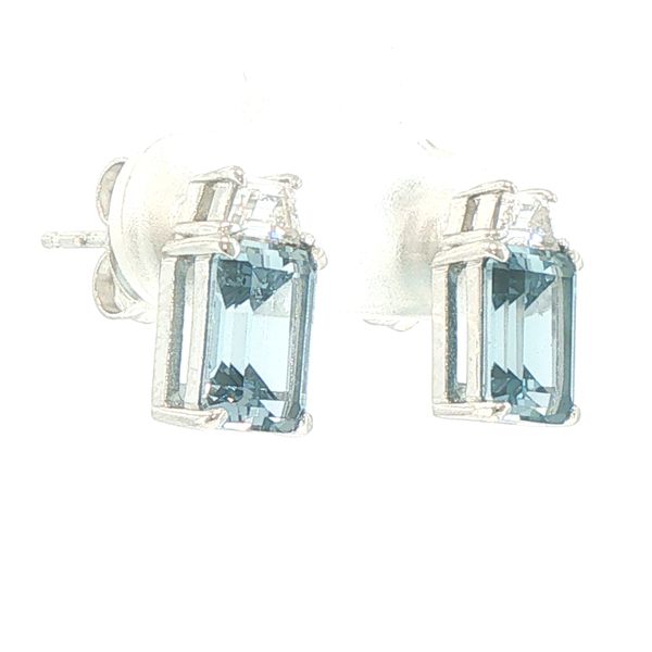 Blue Zircon Spinel Stud Earrings Image 2 Bryan Jewelry Prattville, AL