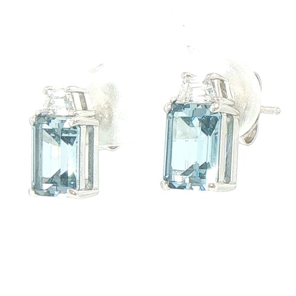 Blue Zircon Spinel Stud Earrings Image 3 Bryan Jewelry Prattville, AL