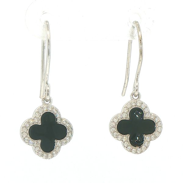 Black Enamel Clover Drop Earrings Bryan Jewelry Prattville, AL