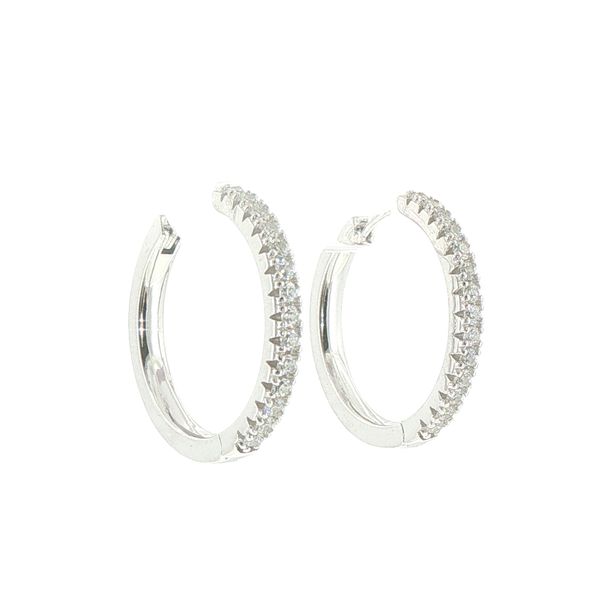 Ellera Grande Sterling Silver Hoop Earrings Image 2 Bryan Jewelry Prattville, AL