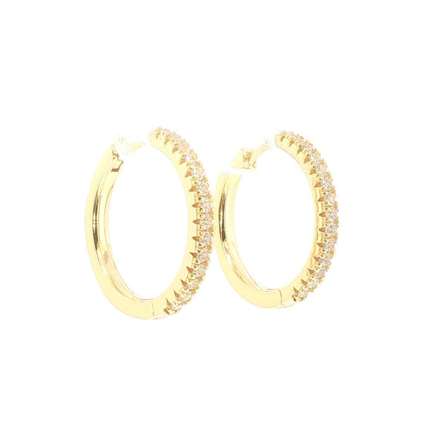 Ellera Grande Gold-Plated Hoop Earrings Image 2 Bryan Jewelry Prattville, AL