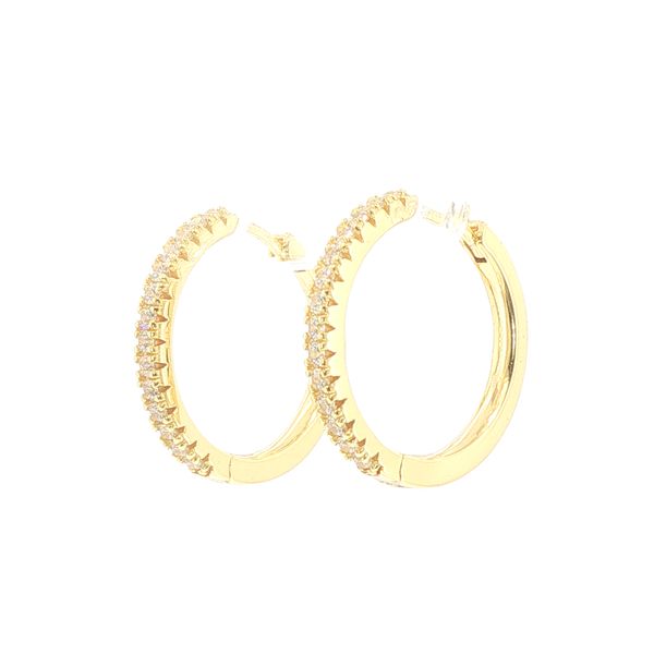 Ellera Grande Gold-Plated Hoop Earrings Image 3 Bryan Jewelry Prattville, AL