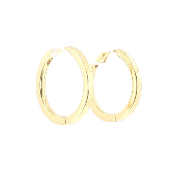 Ellera Pianura Grande Gold Plated Sterling Silver Hoop Earrings Image 2 Bryan Jewelry Prattville, AL