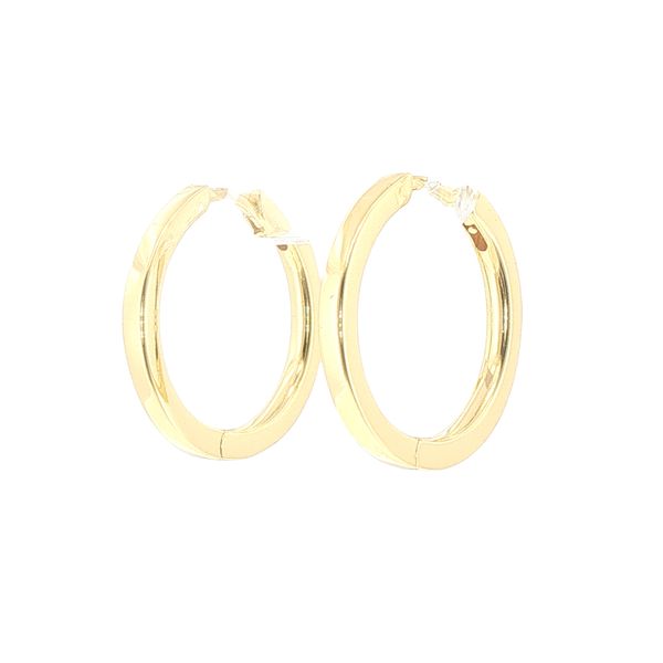 Ellera Pianura Grande Gold Plated Sterling Silver Hoop Earrings Image 3 Bryan Jewelry Prattville, AL