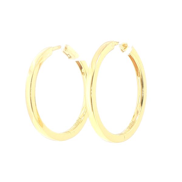 Ellera Pianura X-Grande Gold Plated Hoop Earrings Image 3 Bryan Jewelry Prattville, AL