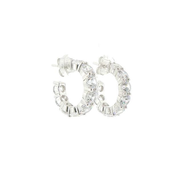 Belluno Creolo Sterling Silver Hoop Earrings Image 2 Bryan Jewelry Prattville, AL