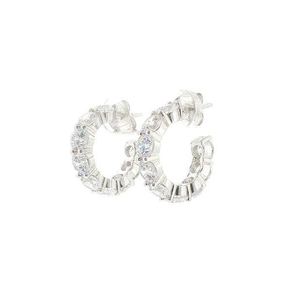 Belluno Creolo Sterling Silver Hoop Earrings Image 3 Bryan Jewelry Prattville, AL