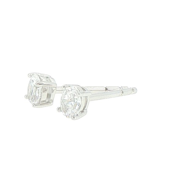 Ovale Sterling Silver CZ Earrings Image 3 Bryan Jewelry Prattville, AL