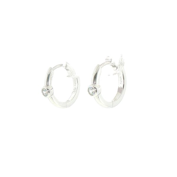 Sarzana Uno Creolo Sterling Silver CZ Earrings Image 3 Bryan Jewelry Prattville, AL
