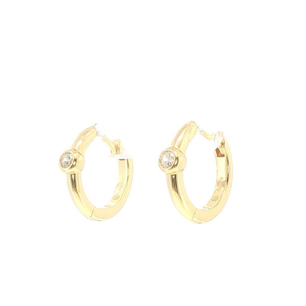 Sarzana Uno Creolo Gold-Plated CZ Earrings Image 3 Bryan Jewelry Prattville, AL