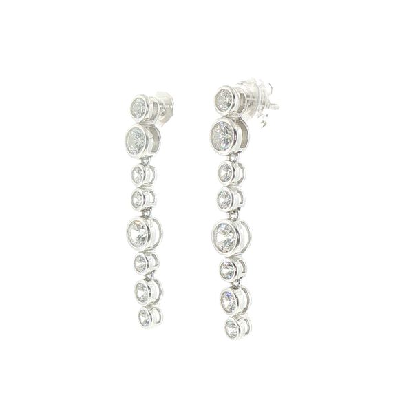 Sardinien Lungo Piccolo Sterling Silver CZ Earrings Image 3 Bryan Jewelry Prattville, AL