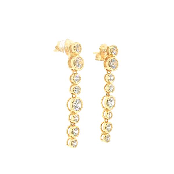 Sardinien Lungo Piccolo Gold-Plated CZ Earrings Image 2 Bryan Jewelry Prattville, AL