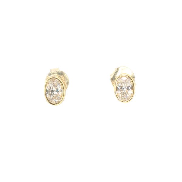Sardinien Ovale Gold-Plated CZ Earrings Image 3 Bryan Jewelry Prattville, AL