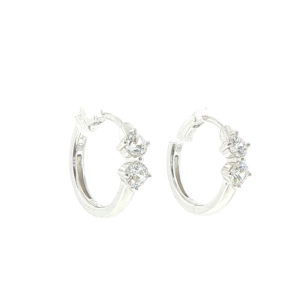 Princess Creolo Piccolo Sterling Silver CZ Earrings Image 2 Bryan Jewelry Prattville, AL