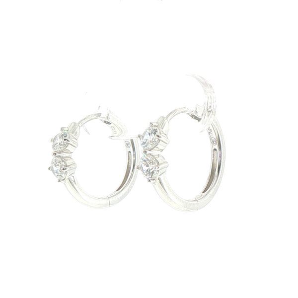 Princess Creolo Piccolo Sterling Silver CZ Earrings Image 3 Bryan Jewelry Prattville, AL