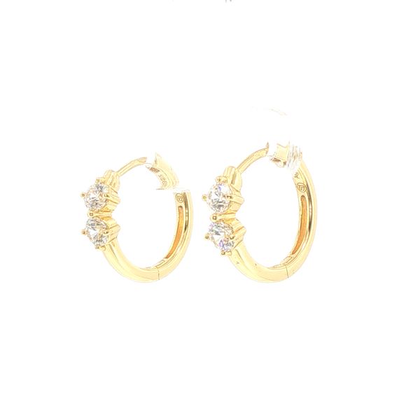 Princess Creolo Piccolo Gold-Plated CZ Earrings Image 3 Bryan Jewelry Prattville, AL