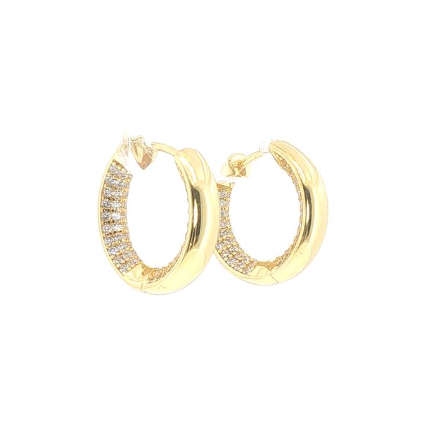 Melzo Piccolo Gold-Plated CZ Earrings Image 2 Bryan Jewelry Prattville, AL
