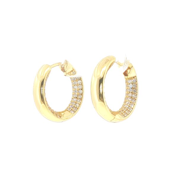 Melzo Piccolo Gold-Plated CZ Earrings Image 3 Bryan Jewelry Prattville, AL