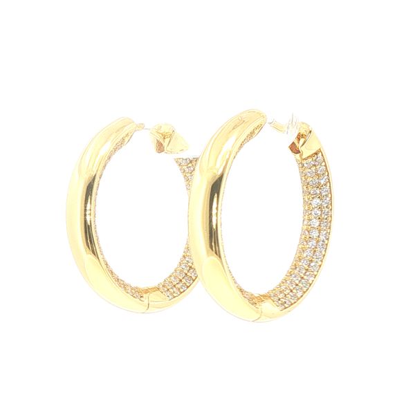 Melzo Grande Gold-Plated CZ Earrings Image 2 Bryan Jewelry Prattville, AL