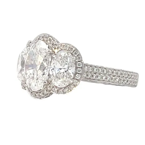 Lab Grown Three Stone Style Diamond Ring in 14kw Image 2 Bryan Jewelry Prattville, AL