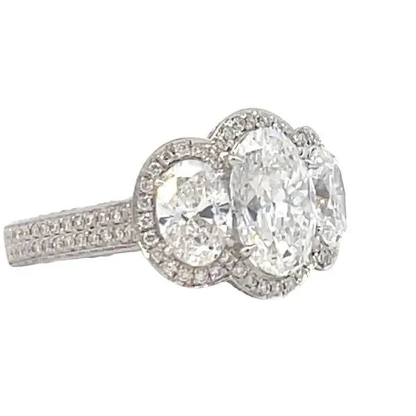 Lab Grown Three Stone Style Diamond Ring in 14kw Image 3 Bryan Jewelry Prattville, AL