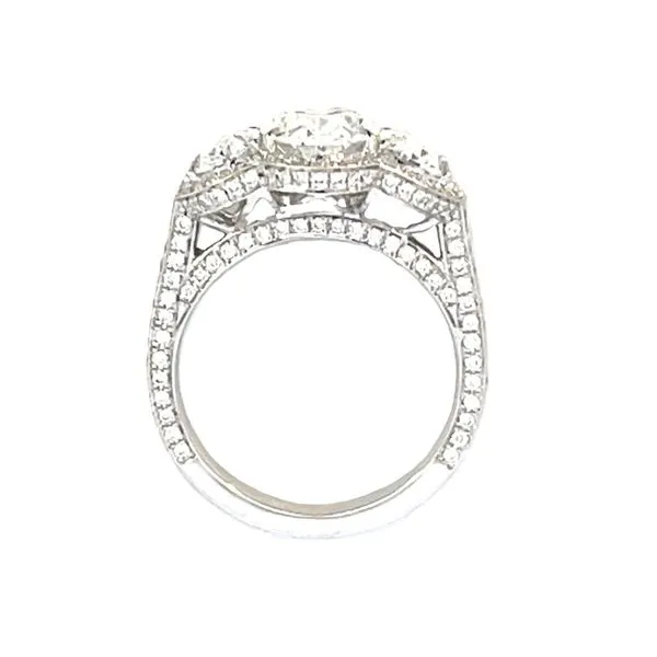 Lab Grown Three Stone Style Diamond Ring in 14kw Image 4 Bryan Jewelry Prattville, AL