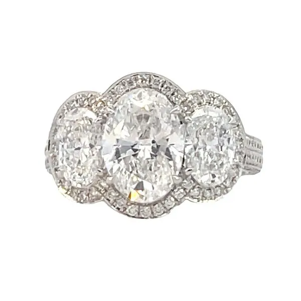 Lab Grown Three Stone Style Diamond Ring in 14kw Bryan Jewelry Prattville, AL