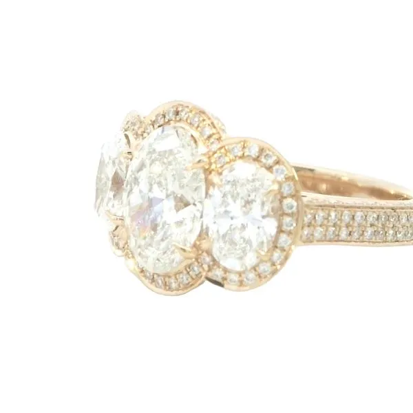 Lab Grown Oval Three Stone Style Diamond Ring in 14ky Image 2 Bryan Jewelry Prattville, AL