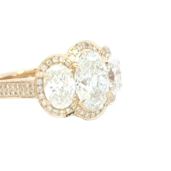 Lab Grown Oval Three Stone Style Diamond Ring in 14ky Image 3 Bryan Jewelry Prattville, AL