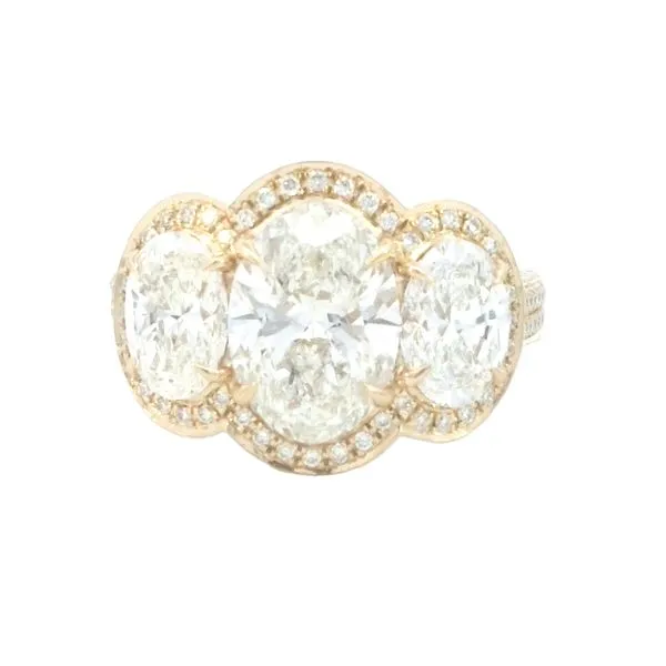 Lab Grown Oval Three Stone Style Diamond Ring in 14ky Bryan Jewelry Prattville, AL