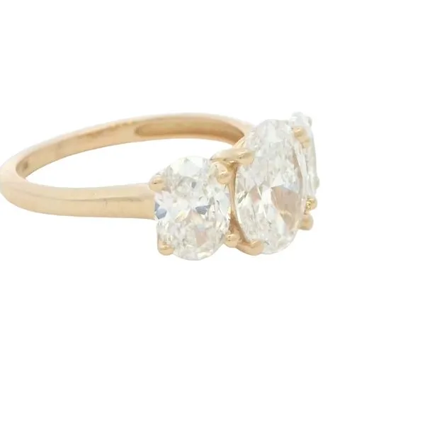Three stone Lab-Grown  Oval 3ctw Diamond Ring- 14ky Image 2 Bryan Jewelry Prattville, AL