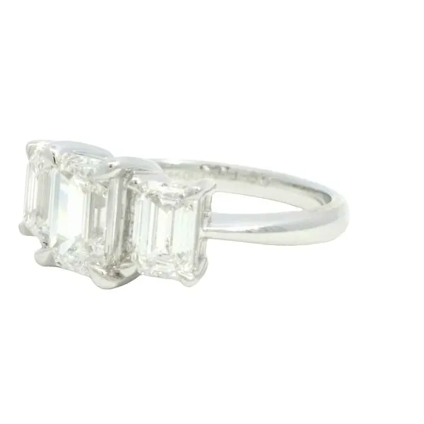 3 Stone Emerald Cut Lab Grown Diamond Ring in 14kw-3ctw Image 2 Bryan Jewelry Prattville, AL