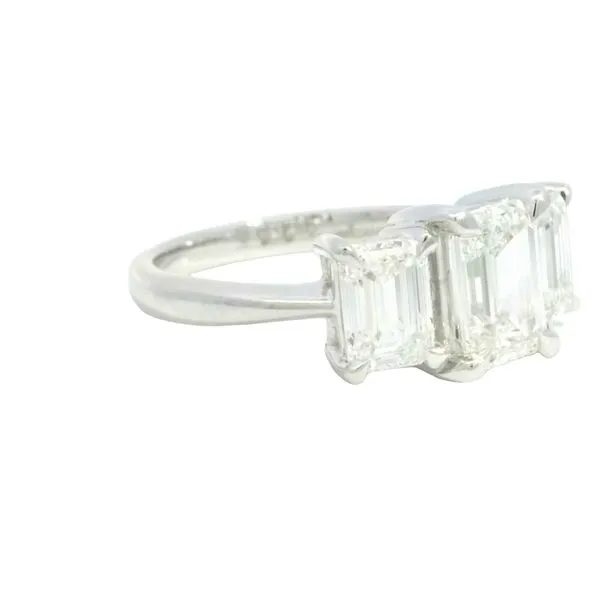 3 Stone Emerald Cut Lab Grown Diamond Ring in 14kw-3ctw Image 3 Bryan Jewelry Prattville, AL