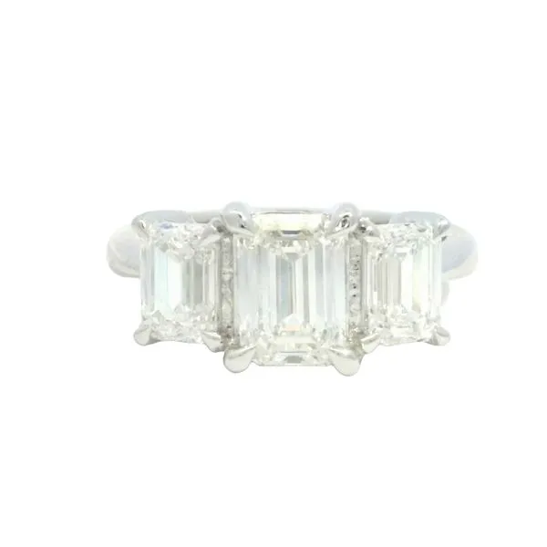 3 Stone Emerald Cut Lab Grown Diamond Ring in 14kw-3ctw Bryan Jewelry Prattville, AL