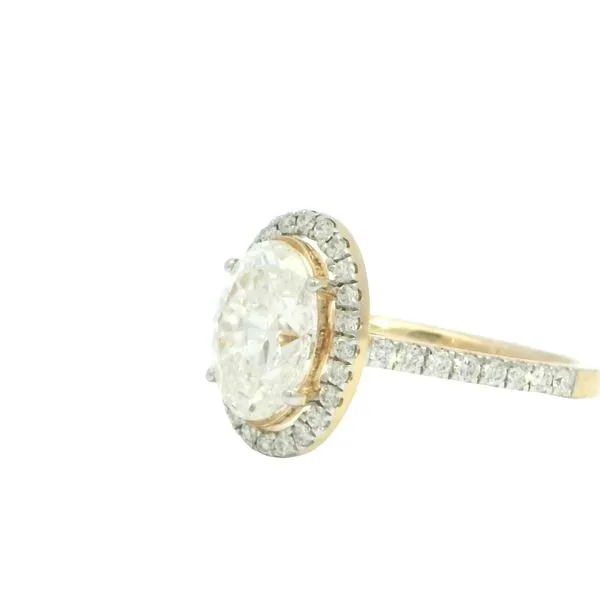 Sleek Sophistication with Show-Stopping Sparkle Lab Grown Oval  Diamond with Halo in 14ky Image 3 Bryan Jewelry Prattville, AL