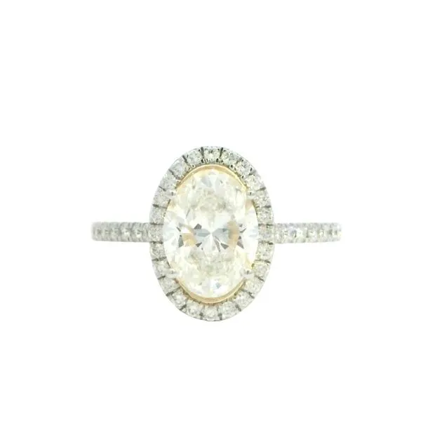 Sleek Sophistication with Show-Stopping Sparkle Lab Grown Oval  Diamond with Halo in 14ky Bryan Jewelry Prattville, AL