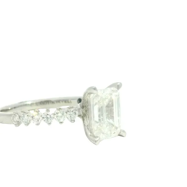 Refined and Radiant<br> Lab Grown Emerald Cut Engagement Ring in 14kw Image 4 Bryan Jewelry Prattville, AL