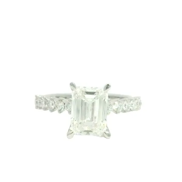 Refined and Radiant<br> Lab Grown Emerald Cut Engagement Ring in 14kw Bryan Jewelry Prattville, AL