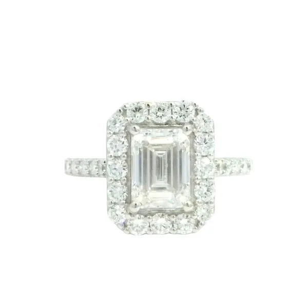 A Statement in Sophistication<br>, Lab Grown Emerald Cut Engagement Ring in 14kw Bryan Jewelry Prattville, AL