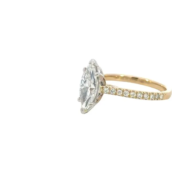 Marquise Solitaire with diamond shank-Lab Grown Diamonds in 14ktt Image 2 Bryan Jewelry Prattville, AL