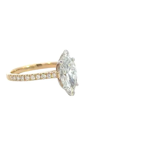 Marquise Solitaire with diamond shank-Lab Grown Diamonds in 14ktt Image 3 Bryan Jewelry Prattville, AL